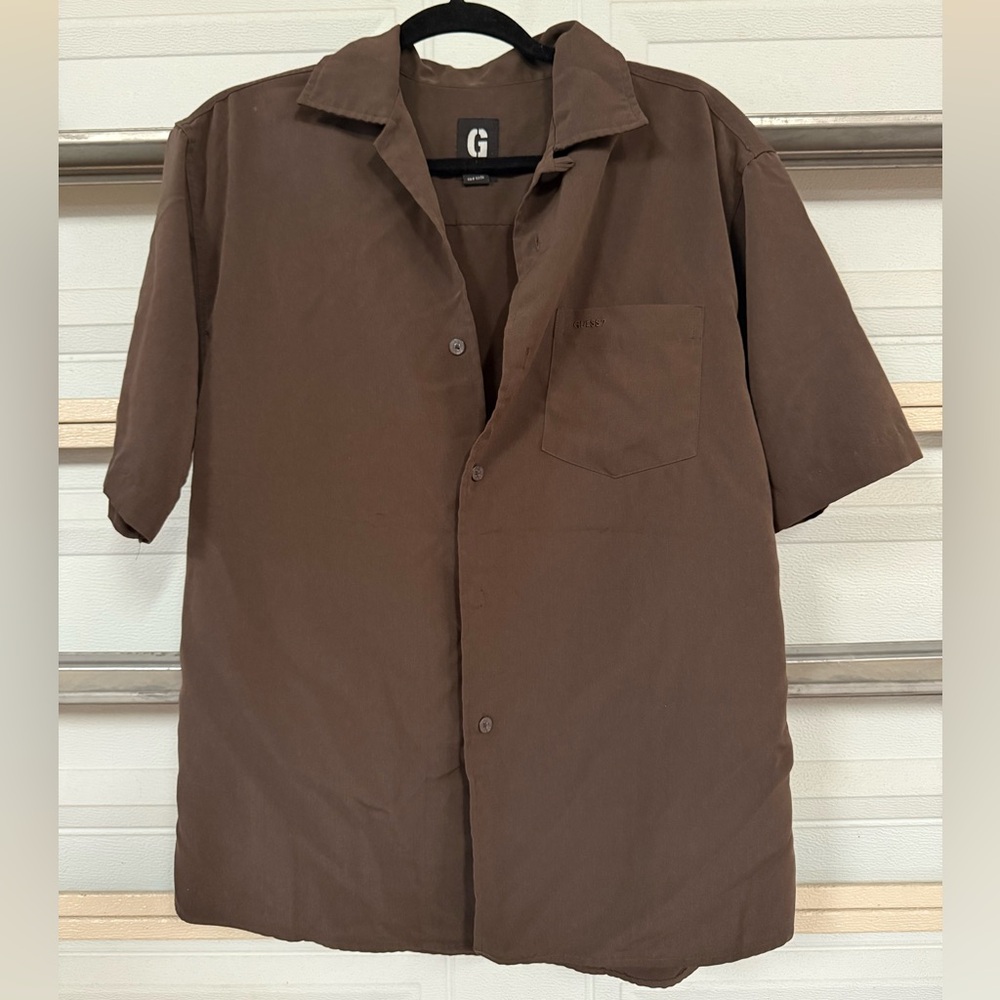 Vintage Guess  Brown Casual Button Down Shirt